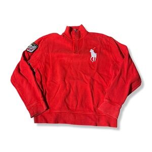 Polo by Ralph Lauren Men's Red Zip-Up Sweater